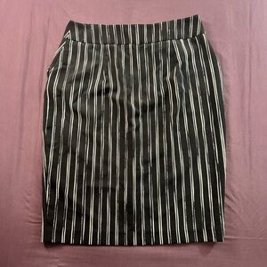 Vintage Black Pinstripe Pencil Skirt